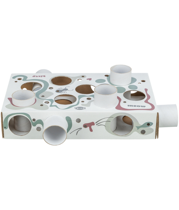 Trixie - Paws’n’Treats Box, Interactive Cat Puzzle Toy with Push-In Tubes - 35 × 7 × 20 cm