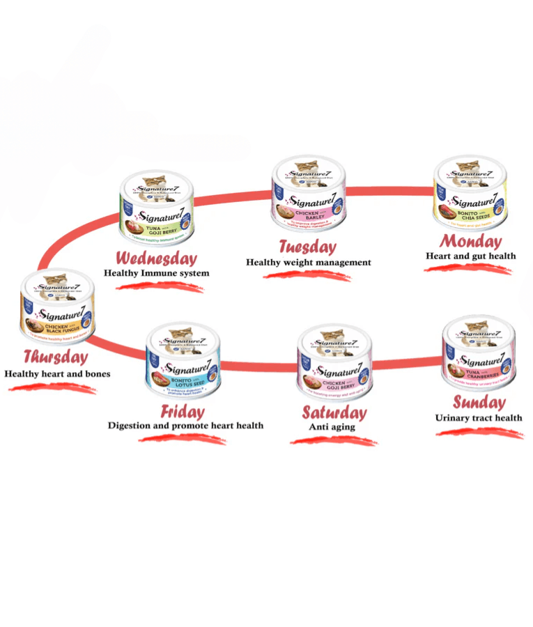 Signature7 Superfoods Pate Weekly Pack With Different Nutritional Benefits Cat Wet Food 7x80g