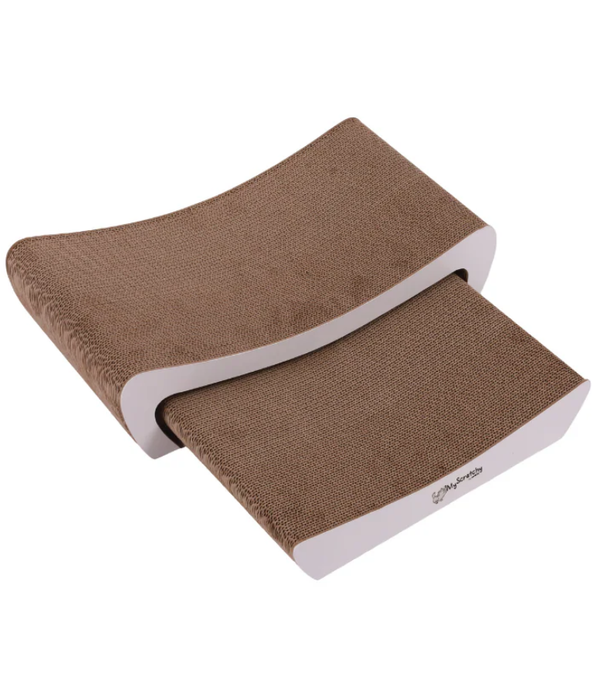 M-Pets - White Kansas Scratch Board, Textured Cardboard Surface, Double-Sided Use - 45×24×12cm