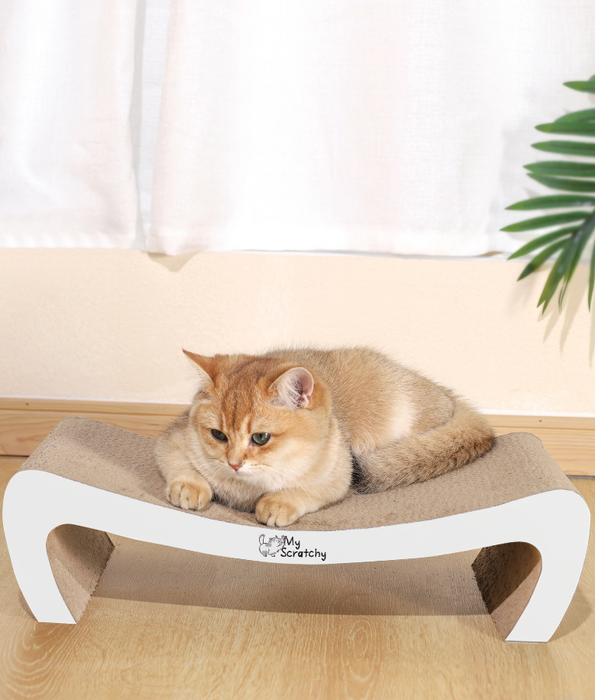 M-Pets - White Kansas Scratch Board, Textured Cardboard Surface, Double-Sided Use - 45×24×12cm