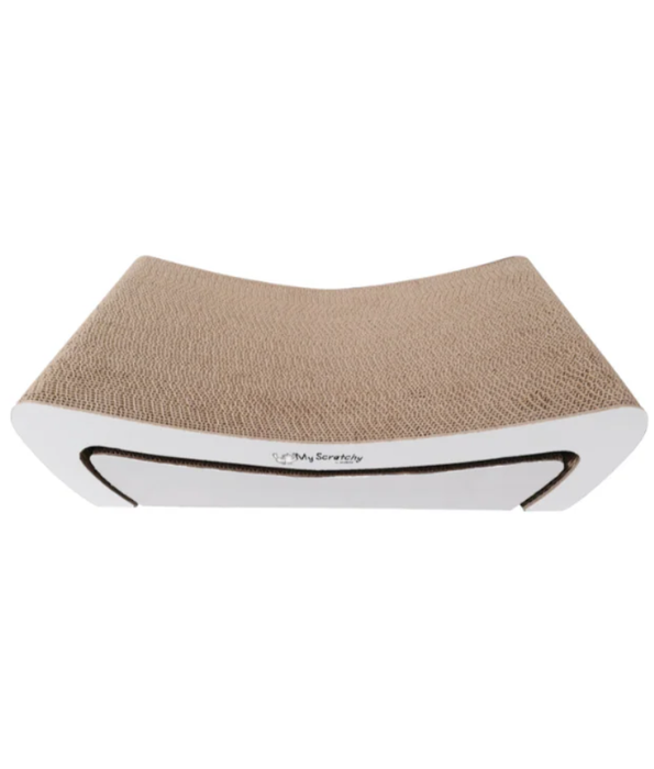 M-Pets - White Kansas Scratch Board, Textured Cardboard Surface, Double-Sided Use - 45×24×12cm