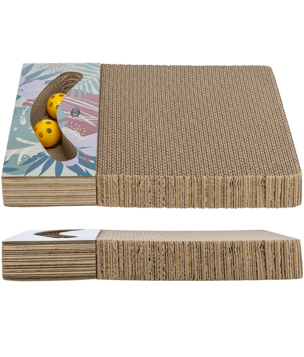 Trixie - Scratching Cardboard With 2 Balls With Catnip L38xW30xH5 cm