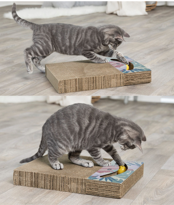Trixie - Scratching Cardboard With 2 Balls With Catnip L38xW30xH5 cm