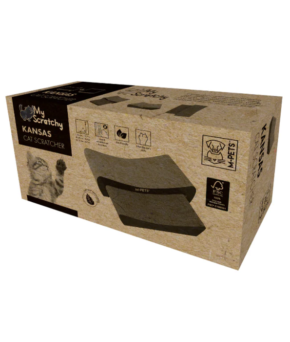 M-Pets - Black Kansas Scratch Board, Textured Cardboard Surface, Double-Sided Use - 45×24×12cm