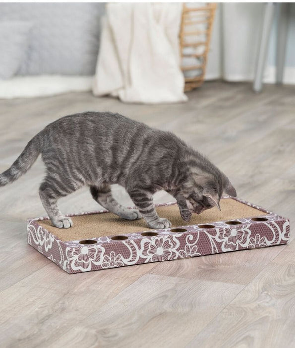 Trixie - Scratching Cardboard with 2 Toy Balls, Catnip-Infused Cat Scratcher - 48 × 5 × 25 cm