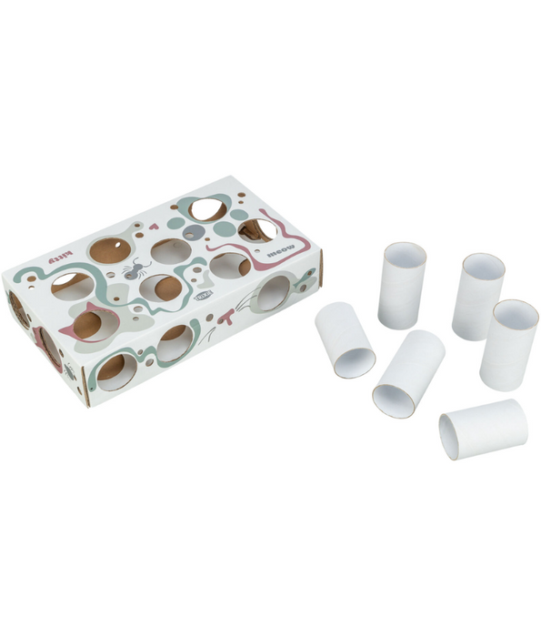 Trixie - Paws’n’Treats Box, Interactive Cat Puzzle Toy with Push-In Tubes - 35 × 7 × 20 cm