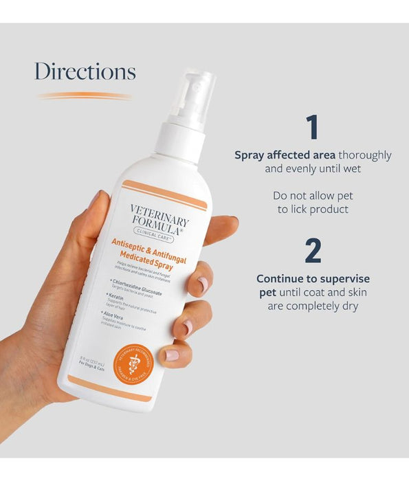 Synergy Labs - Veterinary Formula, Antiseptic and Antifungal Medicated Spray for Dogs & Cats - 237ml