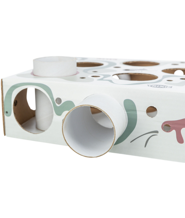 Trixie - Paws’n’Treats Box, Interactive Cat Puzzle Toy with Push-In Tubes - 35 × 7 × 20 cm