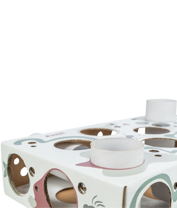 Trixie - Paws’n’Treats Box, Interactive Cat Puzzle Toy with Push-In Tubes - 35 × 7 × 20 cm