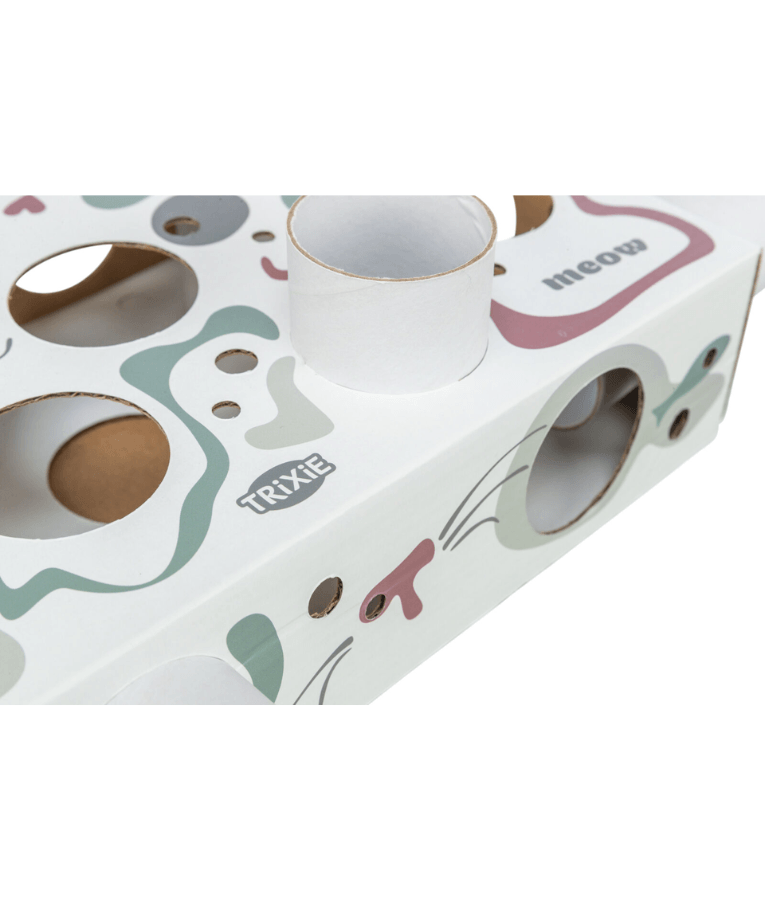 Trixie - Paws’n’Treats Box, Interactive Cat Puzzle Toy with Push-In Tubes - 35 × 7 × 20 cm