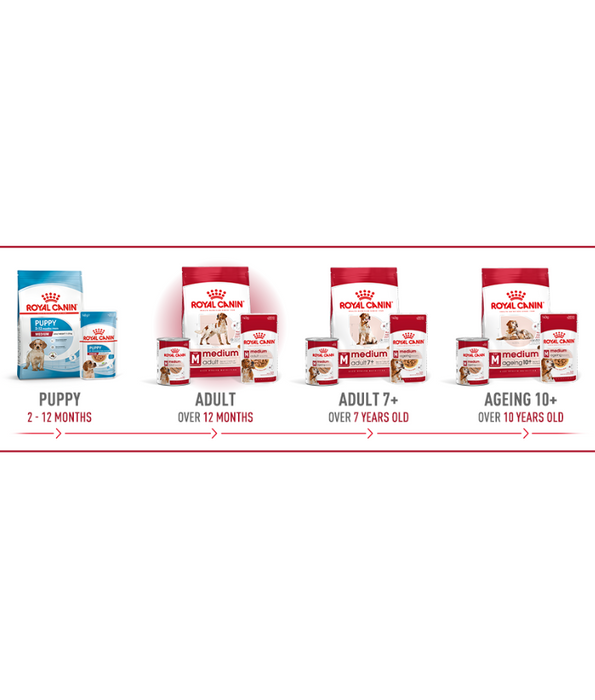 Royal Canin - Medium Adult Dry Dog Food 15kg-4kg