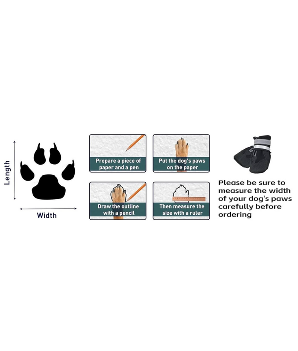 Pawise - Dog Protection Shoes, Softshell Outdoor Boots with Reflective Strap - XL