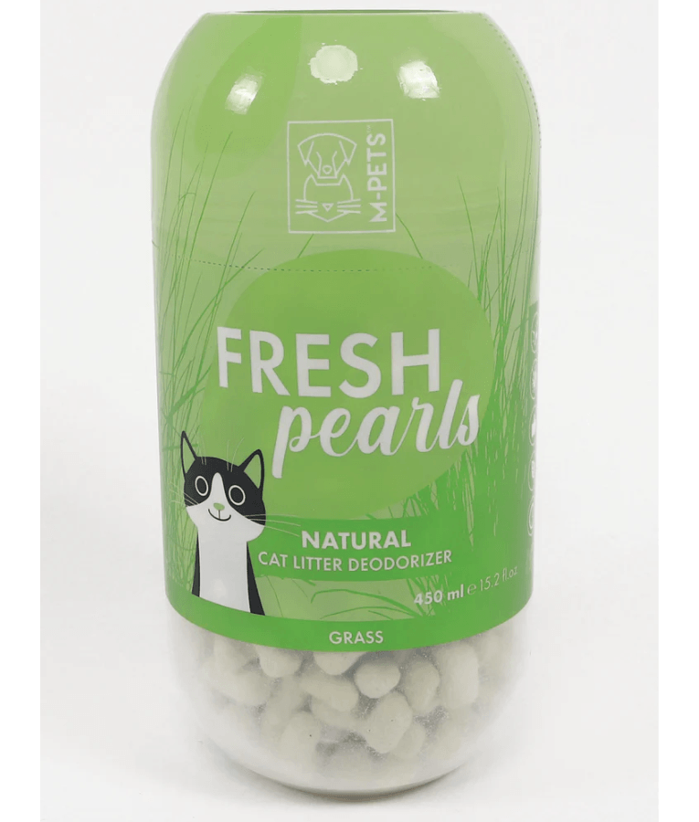 M-Pets - Fresh Pearls Natural Cat Litter Deodorizer, Grass Scent, Fibre Technology, Antibacterial - 450 ml