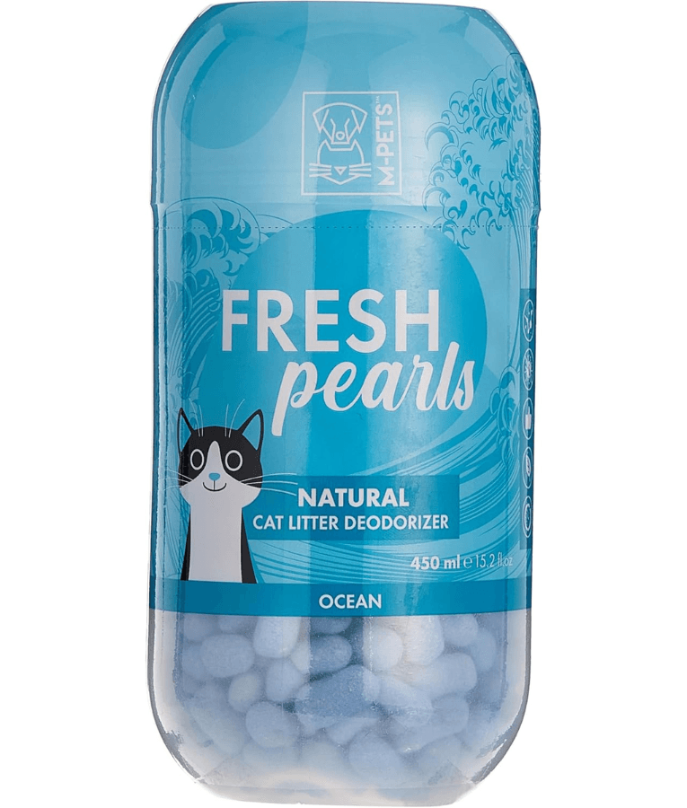 M-Pets - Fresh Pearls Natural Cat Litter Deodorizer, Ocean Scent, Fibre Technology, Antibacterial - 450 ml