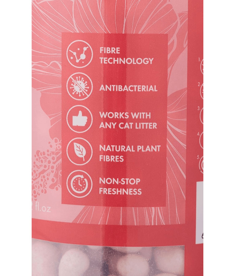 M-Pets - Fresh Pearls Natural Cat Litter Deodorizer, Floral Scent, Fibre Technology, Antibacterial - 450 ml