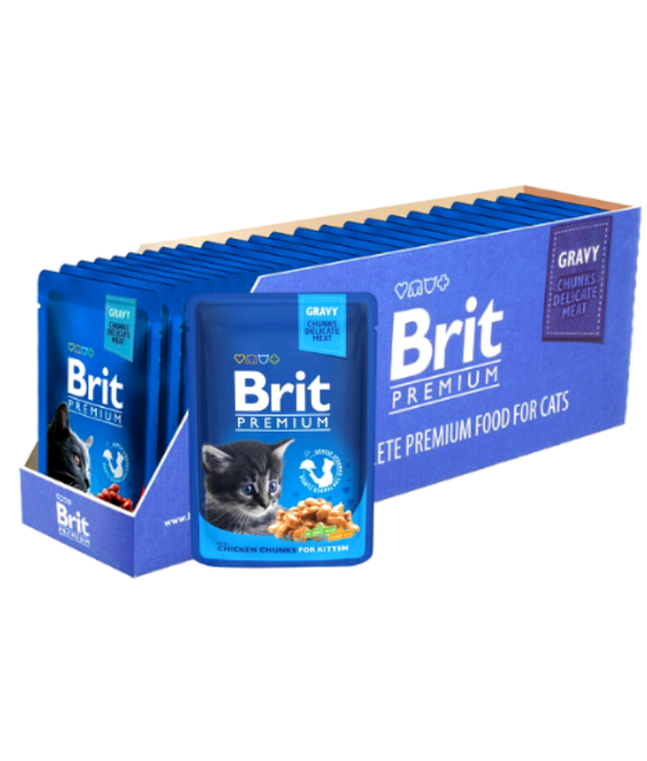 Brit Premium Cat Pouches Chicken Chunks for Kitten 85g