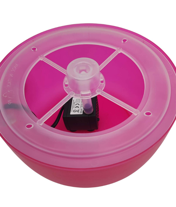 MP Bergamo - Malaga Flower Fountain Water Fountain for Cats & Small Dogs - Fuchsia 1.7L