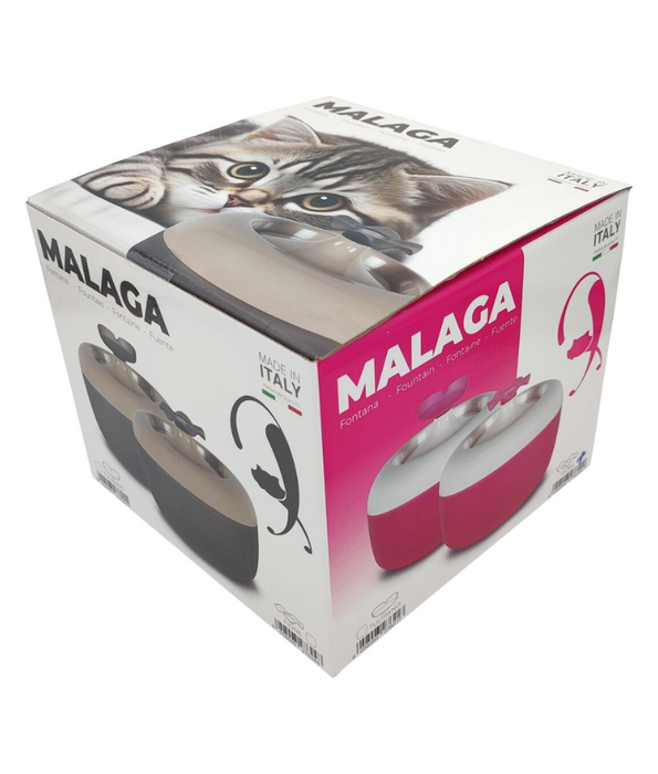 MP Bergamo - Malaga Flower Fountain Water Fountain for Cats & Small Dogs - Fuchsia 1.7L