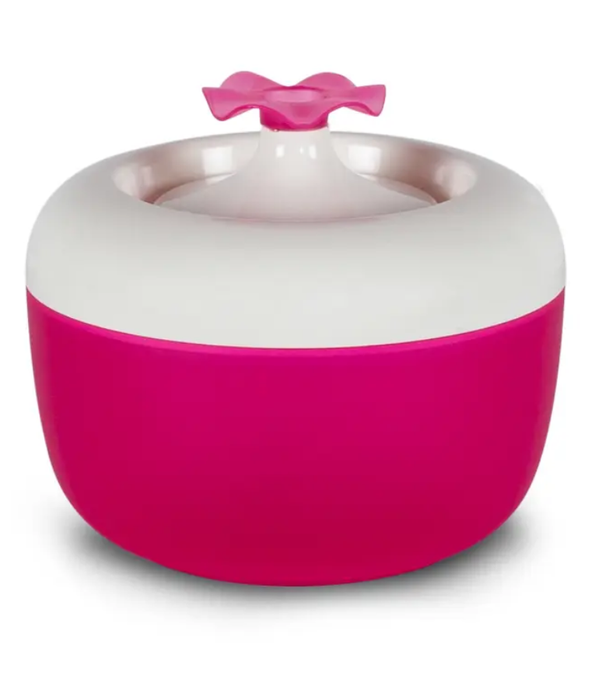 MP Bergamo - Malaga Flower Fountain Water Fountain for Cats & Small Dogs - Fuchsia 1.7L