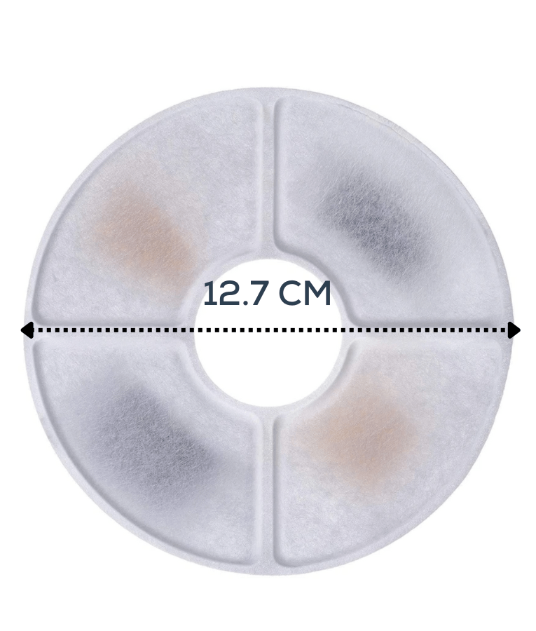 MP Bergamo - Malaga Fountain Replacement Filters, 4-Pack Round Carbon Filters - 12.7 cm