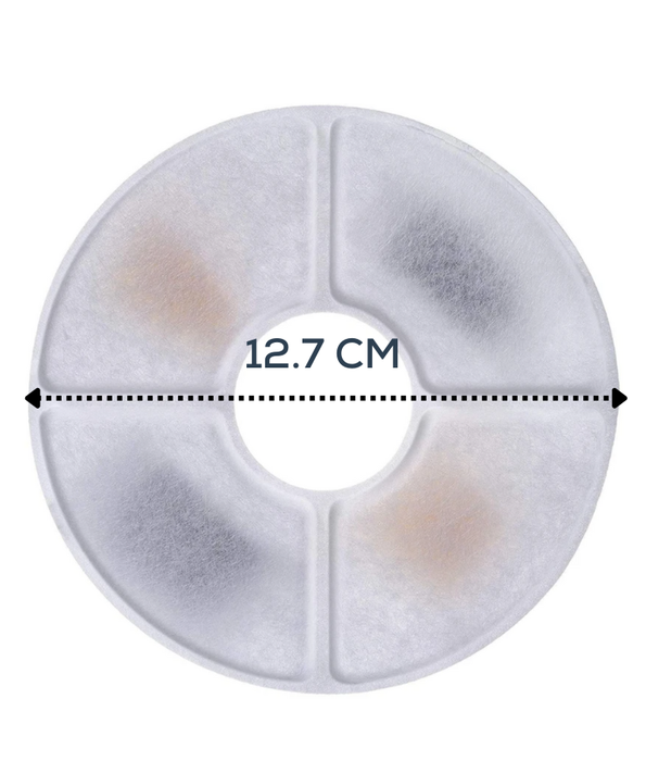 MP Bergamo - Malaga Fountain Replacement Filters – 4-Pack Round Carbon Filters - 12.7 cm