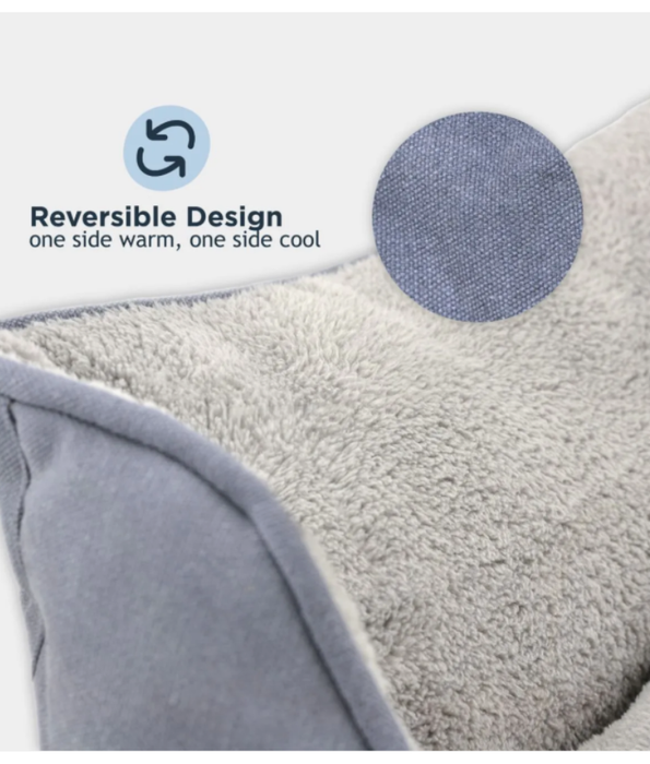 Tall Tails - Dream Chaser Charcoal Bolster Dog Bed, Reversible Fleece, Machine Washable, Eco-Fill - 106×85×22 cm