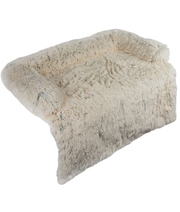 Tall Tails - Dream Chaser Anywhere Cuddler Dog Bed, Dark Khaki Plush Faux Fur, Washable Comfort - 92×94×12 cm