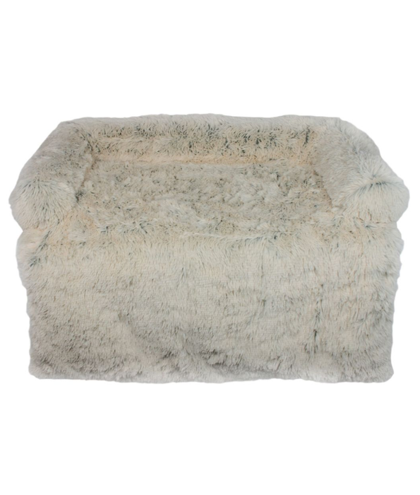 Tall Tails - Dream Chaser Anywhere Cuddler Dog Bed, Dark Khaki Plush Faux Fur, Washable Comfort - 92×94×12 cm