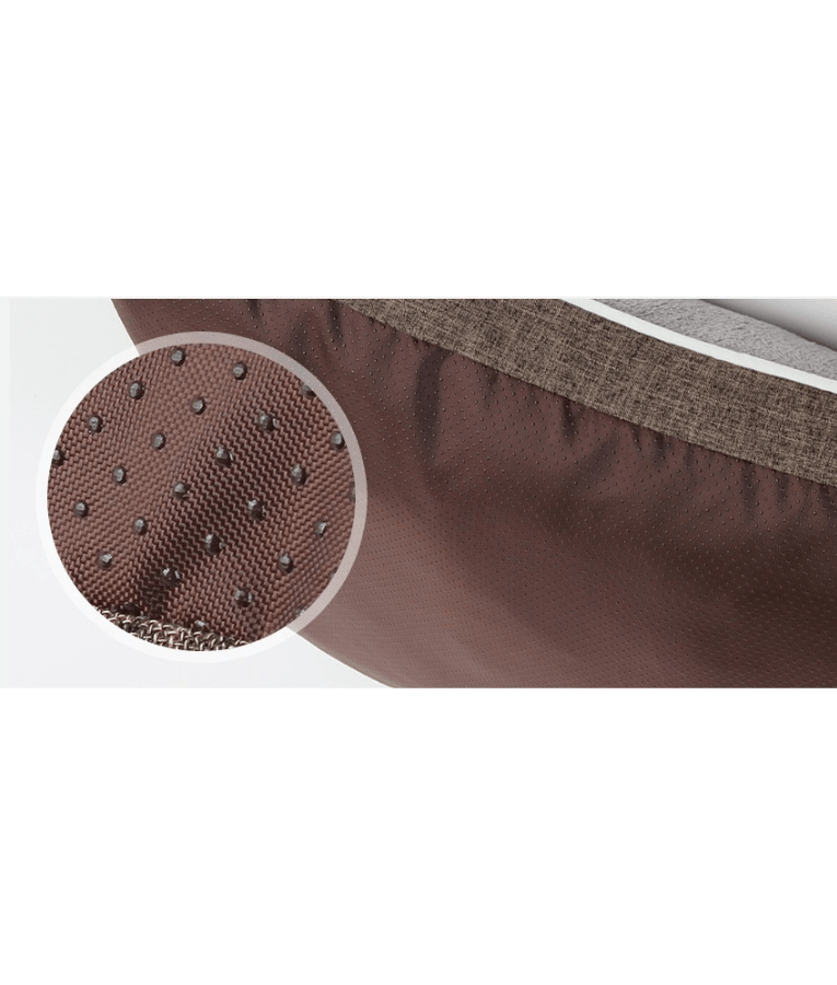 King Queen - Paw Prints, Soft Rectangular Pillow Dog Bed, Plush Beige & Brown with Anti-Slip Base & Zipper Cover - 85×65×15 cm
