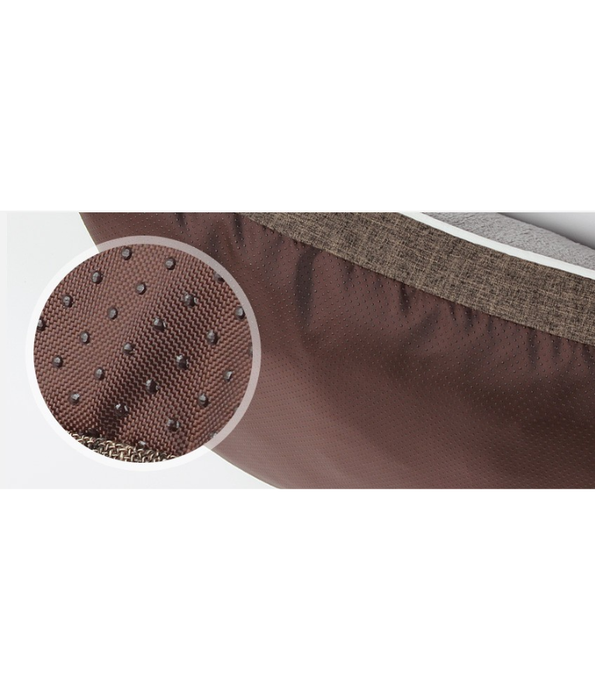 King Queen - Paw Prints, Soft Rectangular Pillow Dog Bed, Plush Grey Surface with Anti-Slip Base & Zipper Cover - 102×73×12 cm