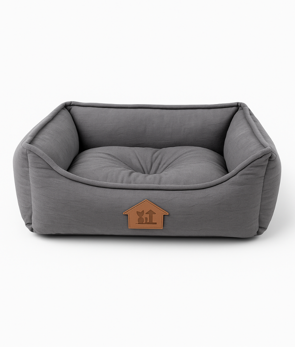 King Queen - Wrinkled Microfiber Suede Fort Bed for Small Cats & Mini Dogs, Soft Cushioned, Anti-Slip Base - 44×36×16 cm
