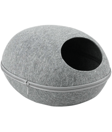 Pawise - Cat Cave Bed, Enclosed Felt Shell with Removable Cushion - 48 x 39 x 26 cm featuring a cozy, modern design.