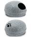 Pawise - Cat Cave Bed, Enclosed Felt Shell with Removable Cushion - 48 x 39 x 26 cm cozy pet hideaway