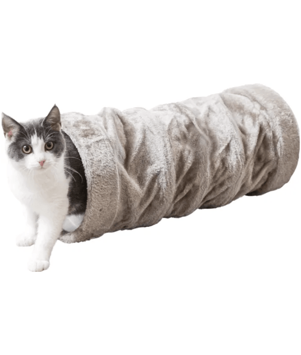 Trixie - Play Tunnel – Plush 22 × 60 cm Grey/Beige