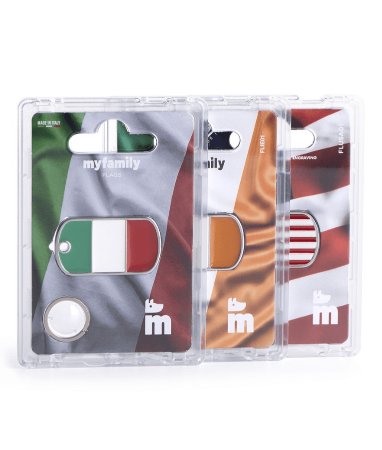 My Family - Russia Flag ID Tag, Personalized Engraving, For Dogs & Cats - 4 x 2.2cm