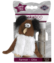 Duvo - D&D KeekaBoo Farmer Ollie Cat Toy with Catnip Refill – Plush Cat Toy – 11 × 6 × 2 cm
