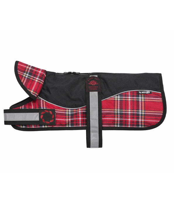 Animate Reflective Padded Harness Dog Coat Diamond Red
