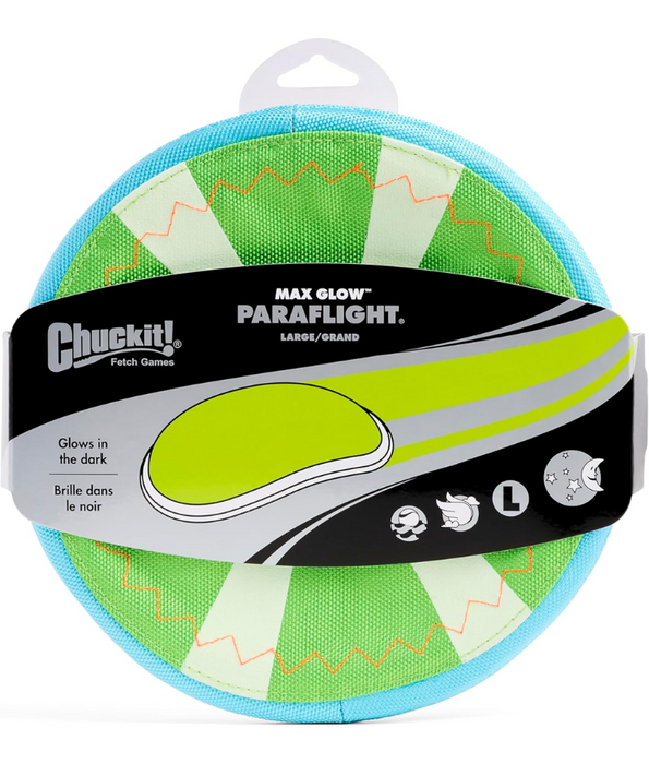 Chuckit! Paraflight Frisbee Max Glow Flyer Dog Toy
