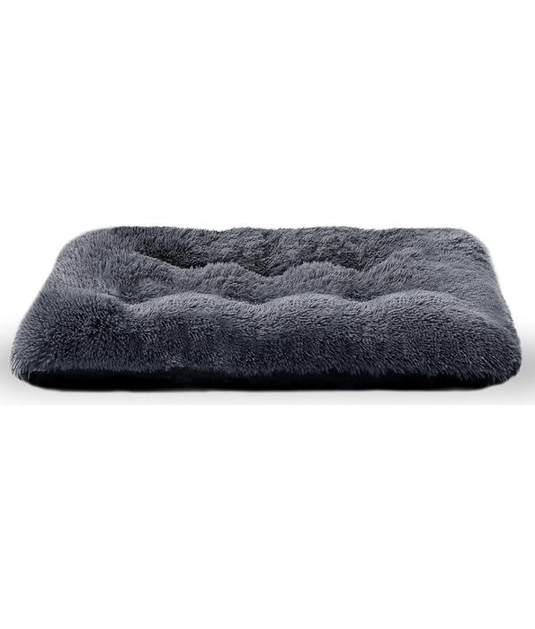 Cuddlove - Crate Mattress for Dogs, Plush Dark Grey Faux Fur, Washable - Medium, Large