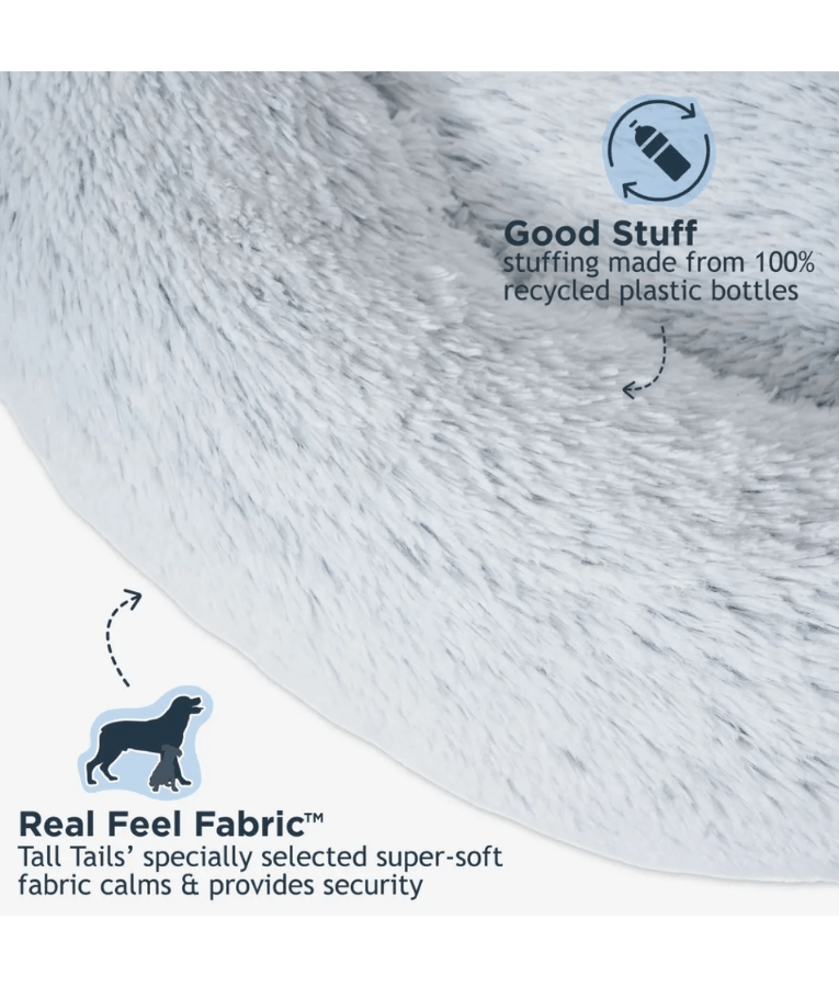 Tall Tails - Cuddle Donut Round Bed, Faux Fur, Real Feel Fabric, Machine Washable, Dog & Cat Bed