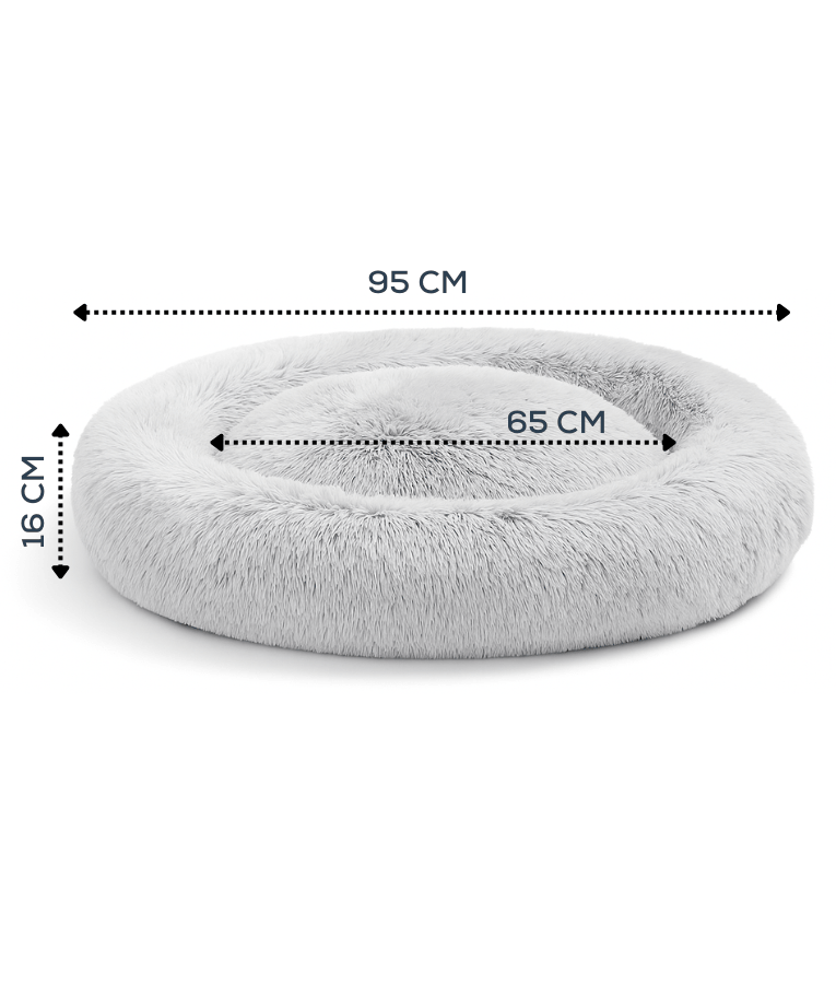 Tall Tails - Cuddle Donut Round Bed, Faux Fur, Real Feel Fabric, Machine Washable, Dog & Cat Bed
