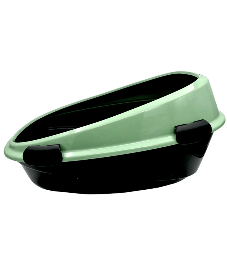 MP Bergamo - Pin Up Maxi Eco Salvia Open Litter Box, Green & Black - 66×49×36 cm