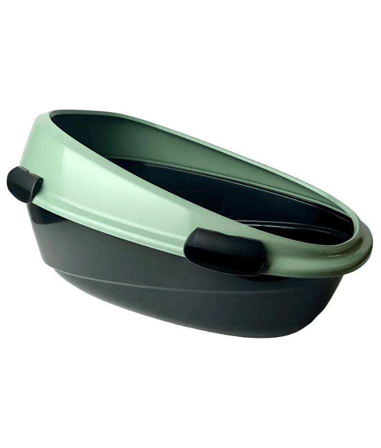 MP Bergamo - Pin Up Maxi Eco Salvia Open Litter Box, Green & Black - 66×49×36 cm