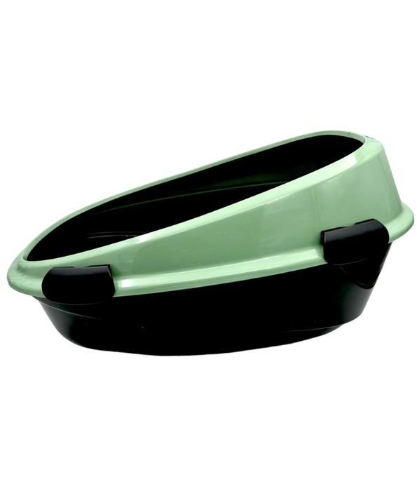MP Bergamo – Pin Up Maxi Eco Salvia Open Litter Box – Green & Black – 66×49×36 cm