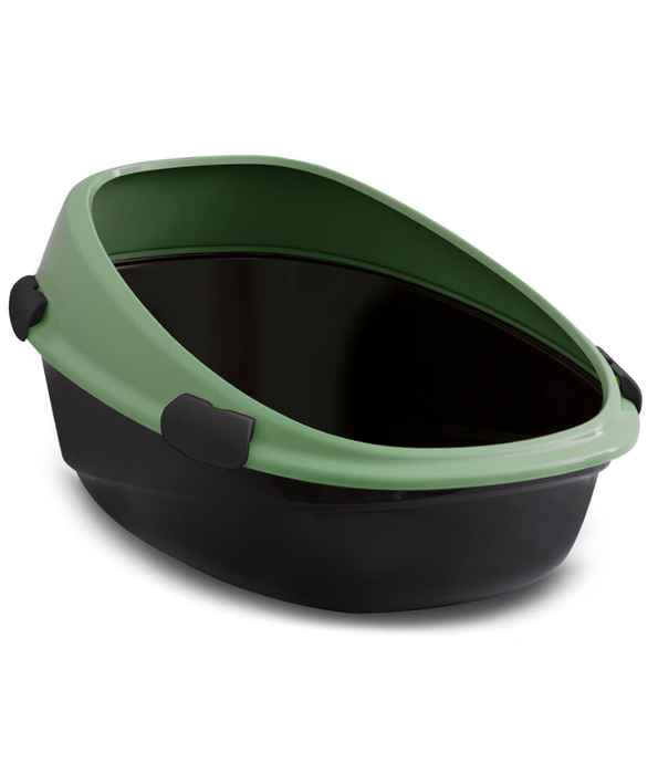 MP Bergamo – Pin Up Maxi Eco Salvia Open Litter Box – Green & Black – 66×49×36 cm