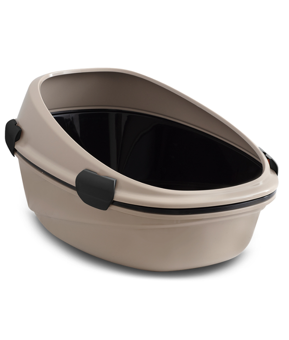 MP Bergamo – Pin Up Maxi Luxo Mocaccino Open Litter Box  – Beige & Black - 66×49×39 cm