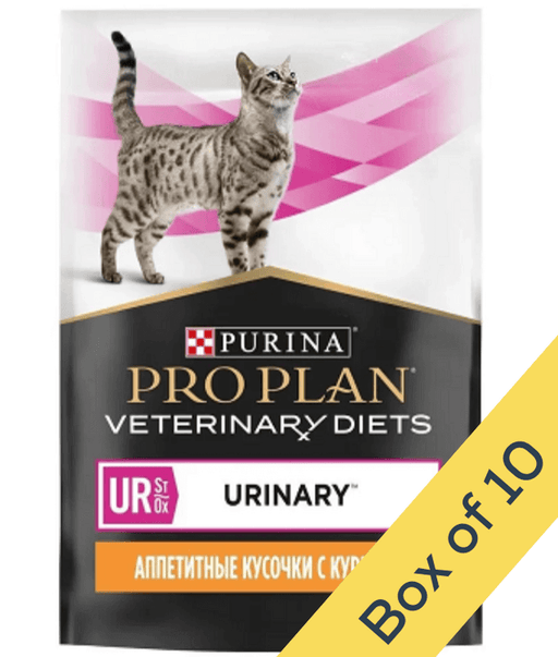 PRO PLAN Veterinary Feline UR Urinary - Alimento Húmedo Para Gatos Con Problemas Urinarios, Salmón, 10 Sobres De 85g