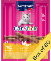 Vitakraft - CatStick, 3 Classic Soft Sticks With Chicken and Liver - 18g