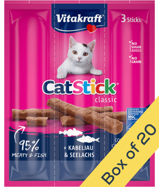 Vitakraft - CatStick, 3 Classic Soft Sticks With Cod and Pollock (Fish) - 18g