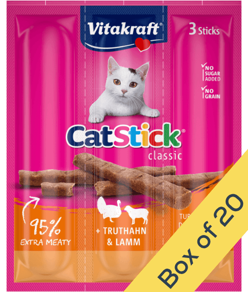 Vitakraft - CatStick, 3 Classic Soft Sticks With Turkey and Lamb - 18g